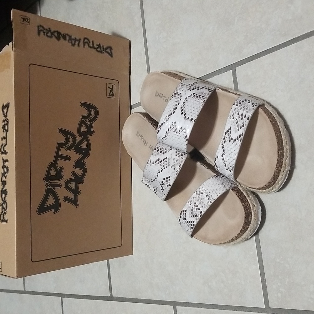 Dirty Laundry snake print mules